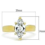 TK1673 - IP Gold(Ion Plating) Stainless Steel Ring with AAA Grade CZ in Clear - Alamode - Flyclothing LLC