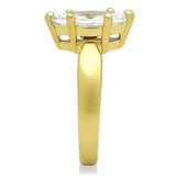TK1673 - IP Gold(Ion Plating) Stainless Steel Ring with AAA Grade CZ in Clear - Alamode - Flyclothing LLC