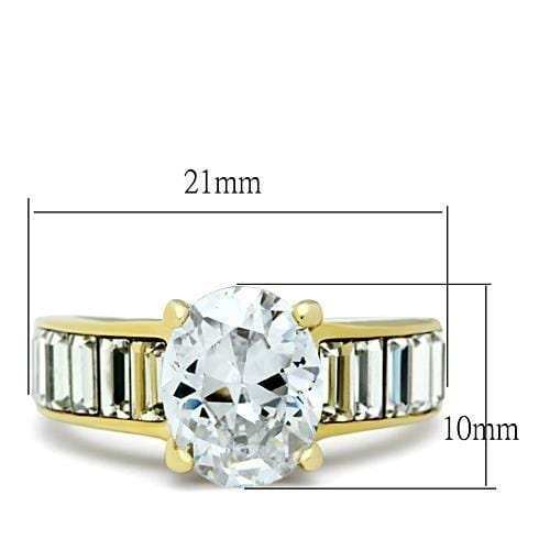 TK1675 - IP Gold(Ion Plating) Stainless Steel Ring with AAA Grade CZ in Clear - Alamode - Flyclothing LLC
