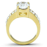 TK1675 - IP Gold(Ion Plating) Stainless Steel Ring with AAA Grade CZ in Clear - Alamode - Flyclothing LLC