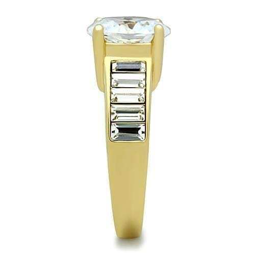 TK1675 - IP Gold(Ion Plating) Stainless Steel Ring with AAA Grade CZ in Clear - Alamode - Flyclothing LLC