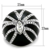 TK1679 - High polished (no plating) Stainless Steel Ring with Top Grade Crystal in Clear - Alamode - Flyclothing LLC