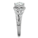 TK1681 - High polished (no plating) Stainless Steel Ring with AAA Grade CZ in Clear - Alamode - Flyclothing LLC