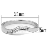 TK1682 - High polished (no plating) Stainless Steel Ring with AAA Grade CZ in Clear - Alamode - Flyclothing LLC