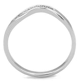 TK1682 - High polished (no plating) Stainless Steel Ring with AAA Grade CZ in Clear - Alamode - Flyclothing LLC