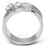 TK1683 - High polished (no plating) Stainless Steel Ring with AAA Grade CZ in Clear - Alamode - Flyclothing LLC