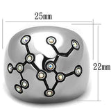 TK1685 - High polished (no plating) Stainless Steel Ring with Top Grade Crystal in White AB - Alamode - Flyclothing LLC