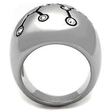 TK1685 - High polished (no plating) Stainless Steel Ring with Top Grade Crystal in White AB - Alamode - Flyclothing LLC