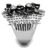 TK1687 - Two-Tone IP Black Stainless Steel Ring with Top Grade Crystal in Black Diamond - Alamode - Flyclothing LLC