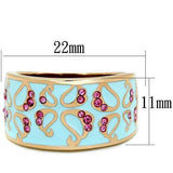 TK1689 - IP Rose Gold(Ion Plating) Stainless Steel Ring with Top Grade Crystal in Rose - Alamode - Flyclothing LLC