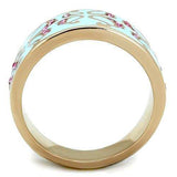 TK1689 - IP Rose Gold(Ion Plating) Stainless Steel Ring with Top Grade Crystal in Rose - Alamode - Flyclothing LLC