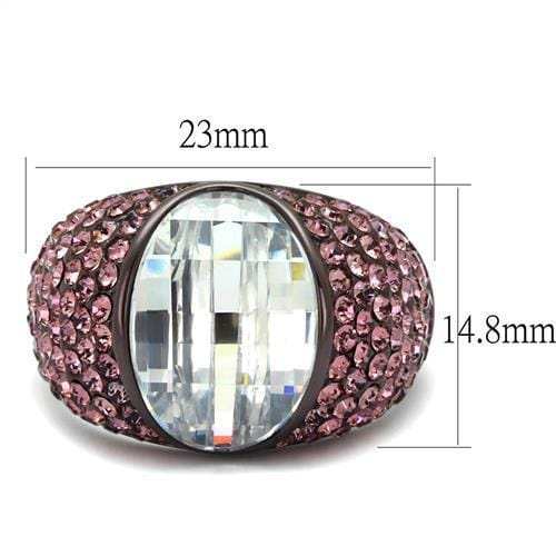 TK1692DC - IP Dark Brown (IP coffee) Stainless Steel Ring with AAA Grade CZ in Clear - Alamode - Flyclothing LLC