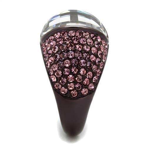 TK1692DC - IP Dark Brown (IP coffee) Stainless Steel Ring with AAA Grade CZ in Clear - Alamode - Flyclothing LLC