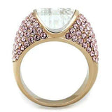 TK1692 - IP Rose Gold(Ion Plating) Stainless Steel Ring with AAA Grade CZ in Clear - Alamode - Flyclothing LLC