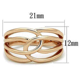 TK1696 - IP Rose Gold(Ion Plating) Stainless Steel Ring with No Stone - Alamode - Flyclothing LLC