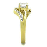 TK1702 - Two-Tone IP Gold (Ion Plating) Stainless Steel Ring with AAA Grade CZ in Clear - Alamode - Flyclothing LLC