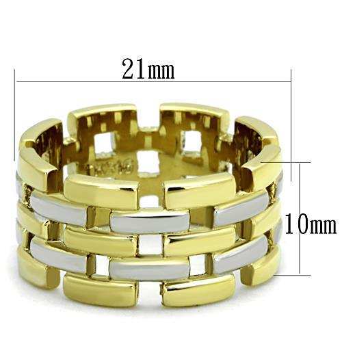 TK1705 - Two-Tone IP Gold (Ion Plating) Stainless Steel Ring with No Stone - Alamode - Flyclothing LLC