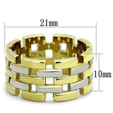 TK1705 - Two-Tone IP Gold (Ion Plating) Stainless Steel Ring with No Stone - Alamode - Flyclothing LLC