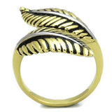 TK1707 - Two-Tone IP Gold (Ion Plating) Stainless Steel Ring with Epoxy in Jet - Alamode - Flyclothing LLC