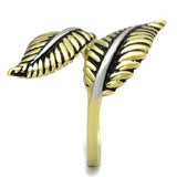 TK1707 - Two-Tone IP Gold (Ion Plating) Stainless Steel Ring with Epoxy in Jet - Alamode - Flyclothing LLC