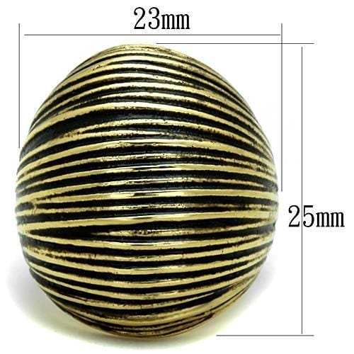 TK1711 - IP Gold(Ion Plating) Stainless Steel Ring with Epoxy in Jet - Alamode - Flyclothing LLC