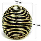 TK1711 - IP Gold(Ion Plating) Stainless Steel Ring with Epoxy in Jet - Alamode - Flyclothing LLC