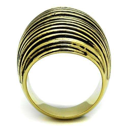 TK1711 - IP Gold(Ion Plating) Stainless Steel Ring with Epoxy in Jet - Alamode - Flyclothing LLC