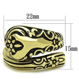TK1713 - IP Gold(Ion Plating) Stainless Steel Ring with Epoxy in Jet - Alamode - Flyclothing LLC
