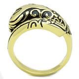 TK1713 - IP Gold(Ion Plating) Stainless Steel Ring with Epoxy in Jet - Alamode - Flyclothing LLC