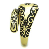 TK1713 - IP Gold(Ion Plating) Stainless Steel Ring with Epoxy in Jet - Alamode - Flyclothing LLC