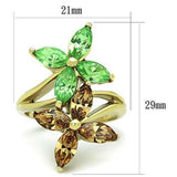 TK1715 - IP Gold(Ion Plating) Stainless Steel Ring with Top Grade Crystal in Multi Color - Alamode - Flyclothing LLC