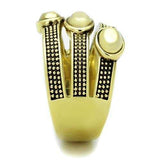 TK1718 - IP Gold(Ion Plating) Stainless Steel Ring with Epoxy in Jet - Alamode - Flyclothing LLC