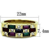 TK1719 - IP Gold(Ion Plating) Stainless Steel Ring with Top Grade Crystal in Multi Color - Alamode - Flyclothing LLC