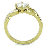 TK1722 - IP Gold(Ion Plating) Stainless Steel Ring with AAA Grade CZ in Clear - Alamode - Flyclothing LLC