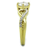 TK1722 - IP Gold(Ion Plating) Stainless Steel Ring with AAA Grade CZ in Clear - Alamode - Flyclothing LLC