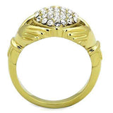 TK1724 - IP Gold(Ion Plating) Stainless Steel Ring with Top Grade Crystal in Clear - Alamode - Flyclothing LLC