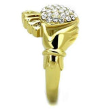 TK1724 - IP Gold(Ion Plating) Stainless Steel Ring with Top Grade Crystal in Clear - Alamode - Flyclothing LLC