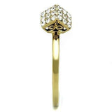 TK1725 - IP Gold(Ion Plating) Stainless Steel Ring with Top Grade Crystal in Clear - Alamode - Flyclothing LLC