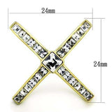 TK1726 - IP Gold(Ion Plating) Stainless Steel Ring with Top Grade Crystal in Clear - Alamode - Flyclothing LLC