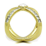 TK1726 - IP Gold(Ion Plating) Stainless Steel Ring with Top Grade Crystal in Clear - Alamode - Flyclothing LLC