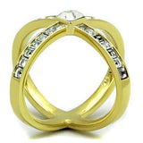 TK1726 - IP Gold(Ion Plating) Stainless Steel Ring with Top Grade Crystal in Clear - Alamode - Flyclothing LLC