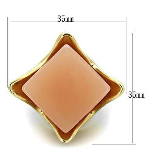 TK1730 - IP Gold(Ion Plating) Stainless Steel Ring with Synthetic Synthetic Stone in Light Rose - Alamode - Flyclothing LLC