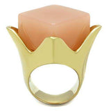 TK1730 - IP Gold(Ion Plating) Stainless Steel Ring with Synthetic Synthetic Stone in Light Rose - Alamode - Flyclothing LLC