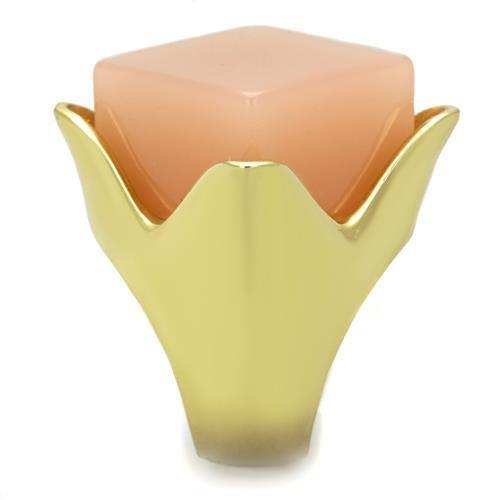 TK1730 - IP Gold(Ion Plating) Stainless Steel Ring with Synthetic Synthetic Stone in Light Rose - Alamode - Flyclothing LLC