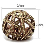 TK1734LC - IP Coffee light Stainless Steel Ring with Top Grade Crystal in Citrine Yellow - Alamode - Flyclothing LLC