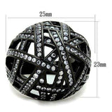 TK1734 - IP Black(Ion Plating) Stainless Steel Ring with AAA Grade CZ in Clear - Alamode - Flyclothing LLC