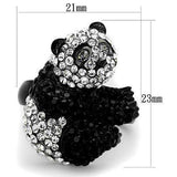 TK1735 - Two-Tone IP Black Stainless Steel Ring with Top Grade Crystal in Black Diamond - Alamode - Flyclothing LLC