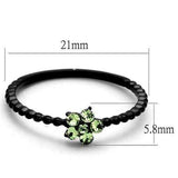 TK1739 - IP Black(Ion Plating) Stainless Steel Ring with Top Grade Crystal in Peridot - Alamode - Flyclothing LLC