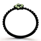 TK1739 - IP Black(Ion Plating) Stainless Steel Ring with Top Grade Crystal in Peridot - Alamode - Flyclothing LLC