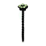 TK1739 - IP Black(Ion Plating) Stainless Steel Ring with Top Grade Crystal in Peridot - Alamode - Flyclothing LLC